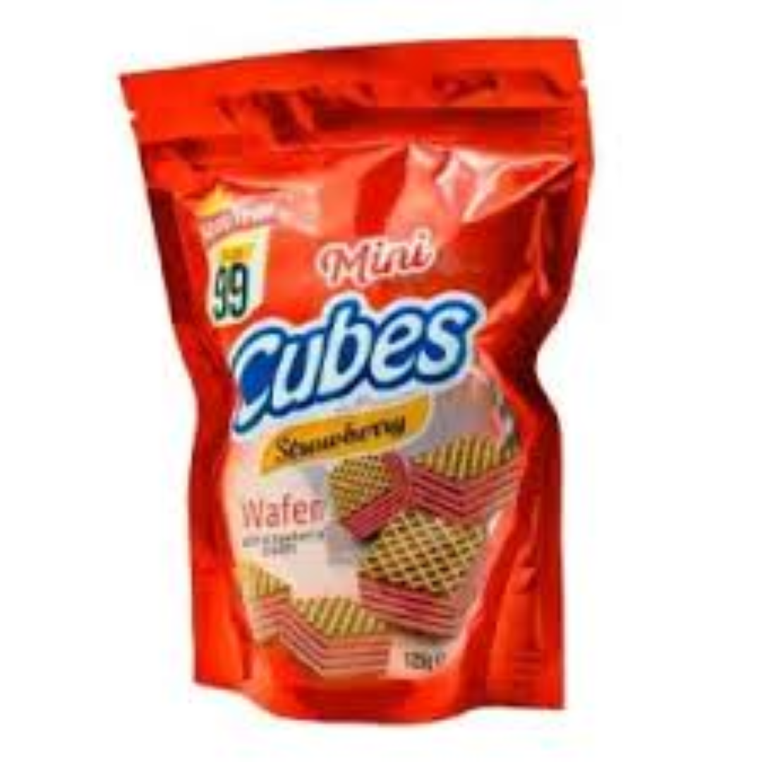 SUNVEAT CUBE WAFER STRAWBERRY 125G